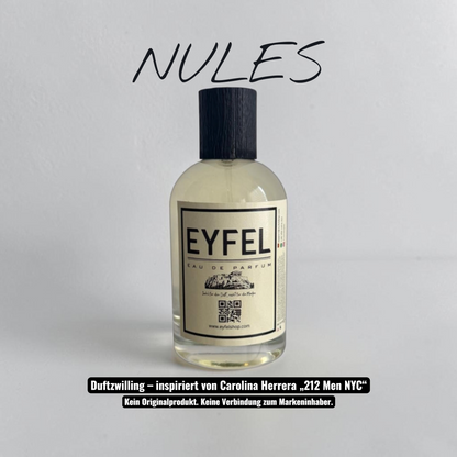 eyfel Nules Eau de Parfum Flakon mit 22 Prozent Duftölanteil und pikanten Noten von Sandelholz und Ingwer