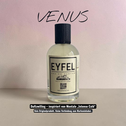 eyfel Venus Eau de Parfum in einer eleganten weißen und gelben Verpackung mit 100 ml Glasflakon